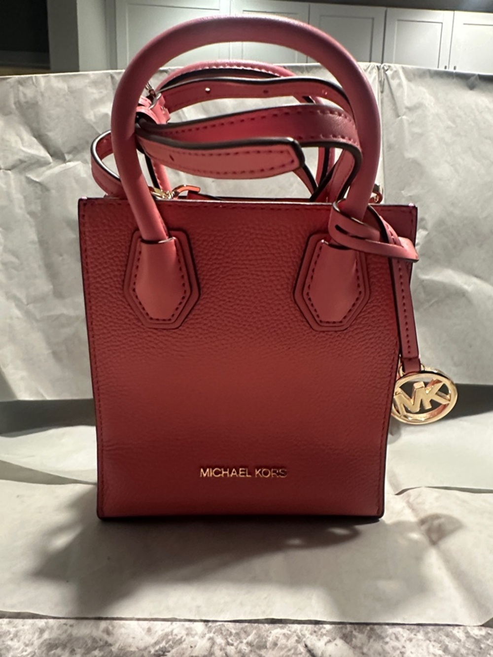 Michael Kors Cherry Red Leather Mini Tote